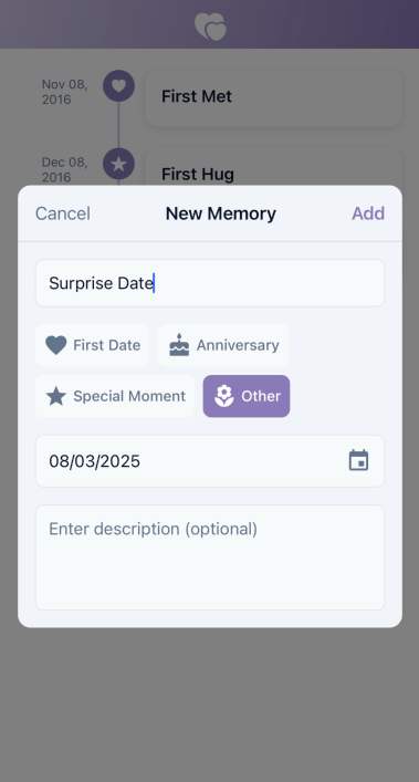 Memory Timeline Feature